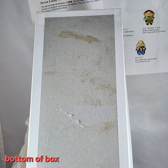 Rare Kyugetsu Seven Lucky Gods Bell Figurines Boxed Set Japanese Shichifukujin - Picture 10 of 10